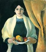 August Macke Portrat mit Apfeln oil painting on canvas